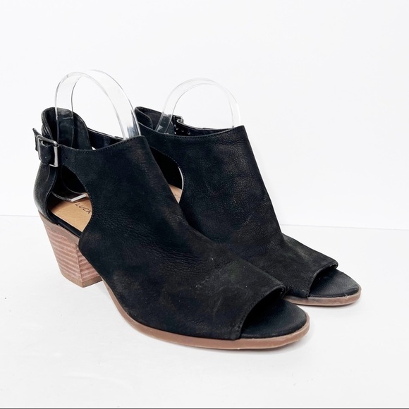 Lucky Brand Shoes - Lucky Brand Barimo Black Leather Heeled Ankle Booties Size 9.5